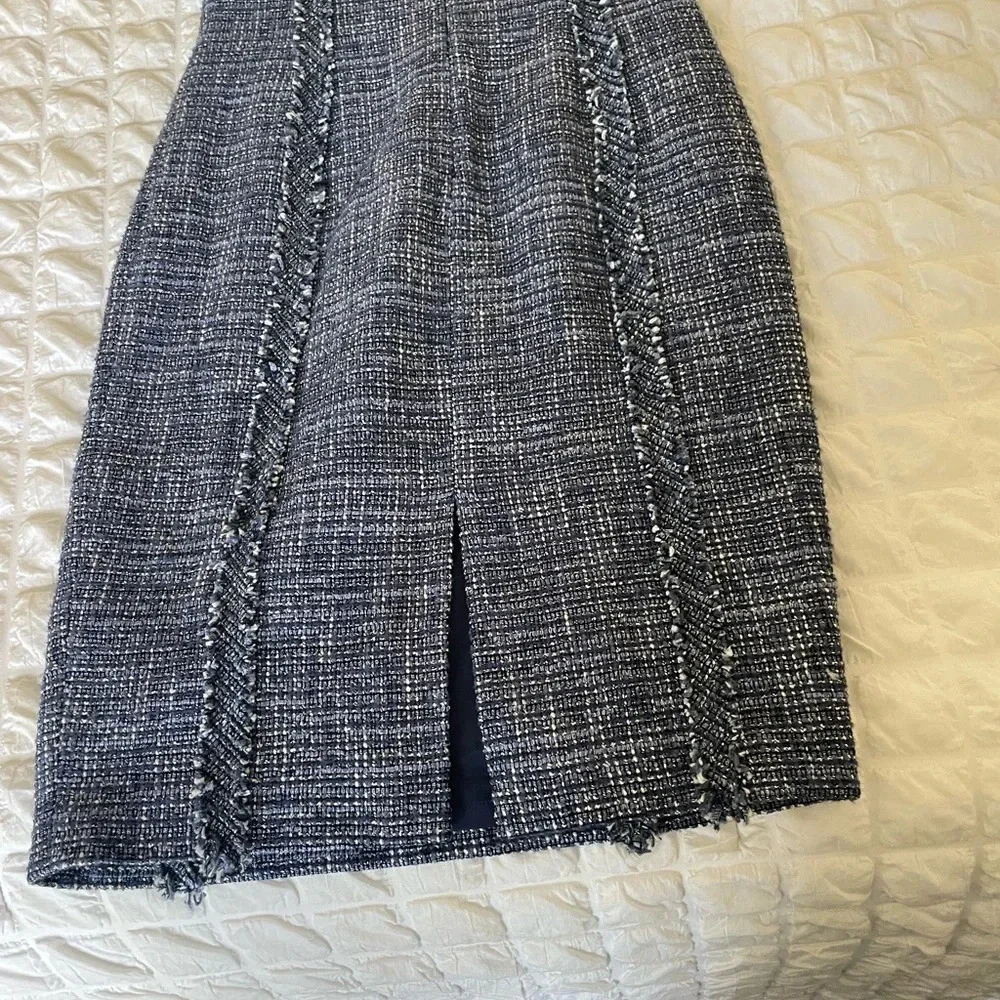 Michael Kors Collection blue luxury tweed NWT midi dress - Picture 8 of 12